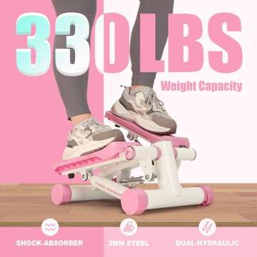 FLYBIRD Stepper for Exercise, Stair Stepper with Resistance Bands, Portable Mini Stepper with 330LB Loading Capacity, Adjustable Stride Height for Low-Impact Cardio Suitable for Full Body Workout
