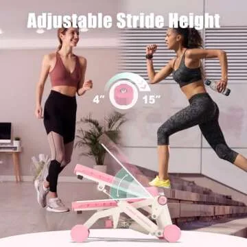 FLYBIRD Portable Stair Stepper with Adjustable Height and Bands