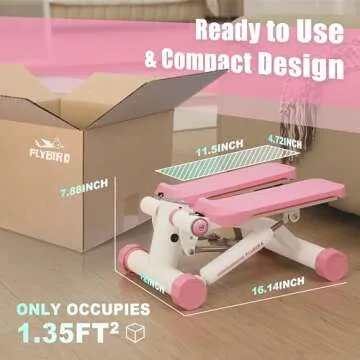 FLYBIRD Portable Stair Stepper with Adjustable Height and Bands