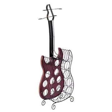 Guitar Shaped 9 Bottle Decorative Wine Holder