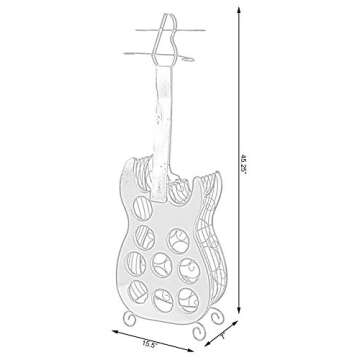 Guitar Shaped 9 Bottle Decorative Wine Holder