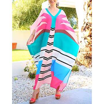 Bsubseach Plus Size Bikini Swimsuit Cover Ups for Swimwear Colorful Long Beach Dresses for Women