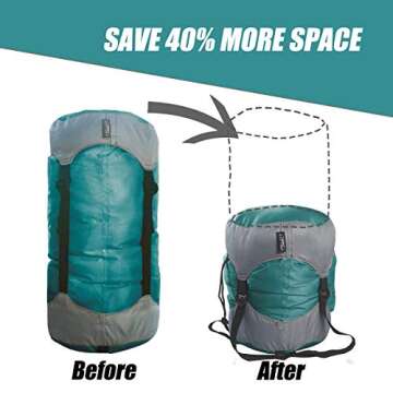 Frelaxy Compression Sack, Ultralight Sleeping Bag Stuff Sack Compression Stuff Sack - Space Saving G...