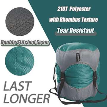 Frelaxy Compression Sack, Ultralight Sleeping Bag Stuff Sack Compression Stuff Sack - Space Saving Gear for Camping, Hiking, Backpacking (Turquoise, M)