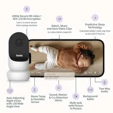 Owlet Cam Smart Video Baby Monitor - 1080p HD, Night Vision, Secure Wifi