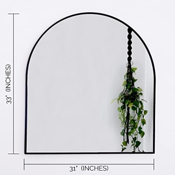 Elegant 33" Black Arched Mirror for Stylish Decor