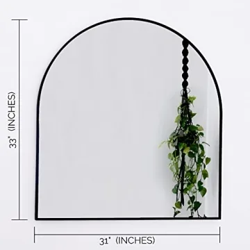 Elegant 33" Black Arched Mirror for Stylish Decor