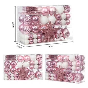 99-Pack Baby Pink Shatterproof Christmas Ornaments