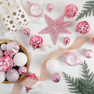 99-Pack Baby Pink Shatterproof Christmas Ornaments