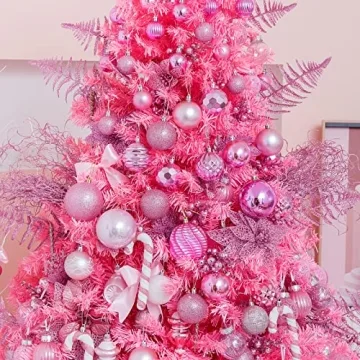99-Pack Baby Pink Shatterproof Christmas Ornaments