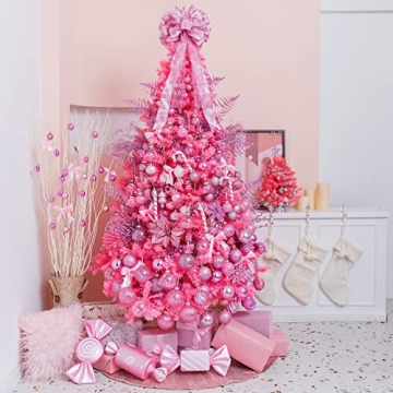 99-Pack Baby Pink Shatterproof Christmas Ornaments