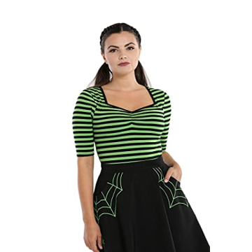 Hell Bunny Warlock Striped Punk Retro Jersey Top - Classic Style and Comfort