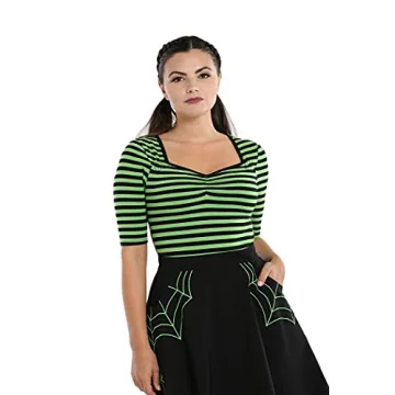 Hell Bunny Warlock Striped Punk Retro Jersey Top - Classic Style and Comfort