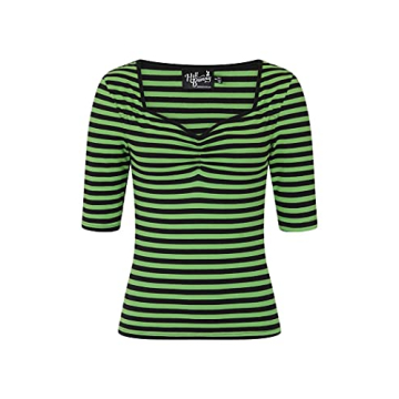 Hell Bunny Warlock Striped Punk Retro Jersey Top