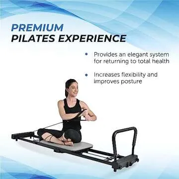 AeroPilates Reformer 287 - Pilates Reformer Workout Machine for Home Gym - Pilates Reformer with 3 Resistance Cords - Up to 300 lbs Weight Capacity