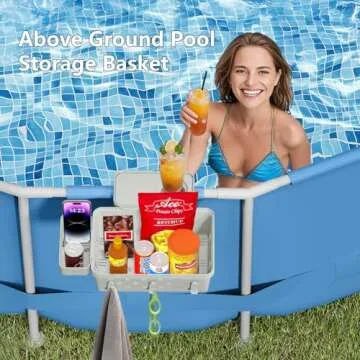 IPOOLTENG Above Ground Pool Basket - XL Poolside Storage