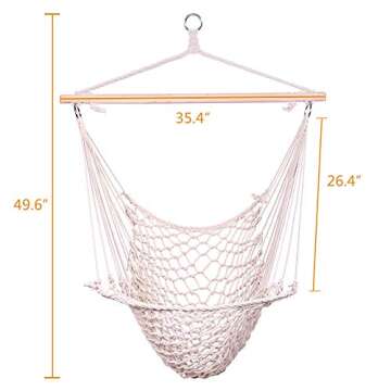 Comfortable Cotton Hanging Hammock Chair for Indoor Outdoor Use