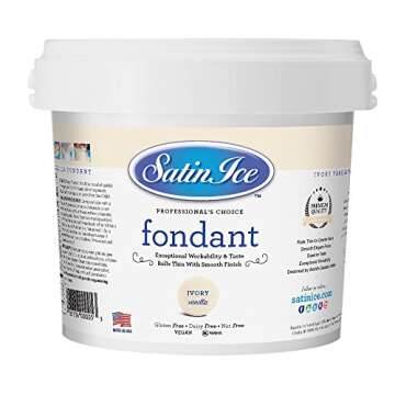 Satin Ice Rolled Fondant - Ivory - Vanilla - 1 kg | Perfect for Cake Decorating