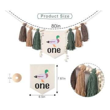 Lucky Duck Tassel High Chair Banner - Mallard Duck 1st Birthday Party Decorations, Duck Hunting 1st ...