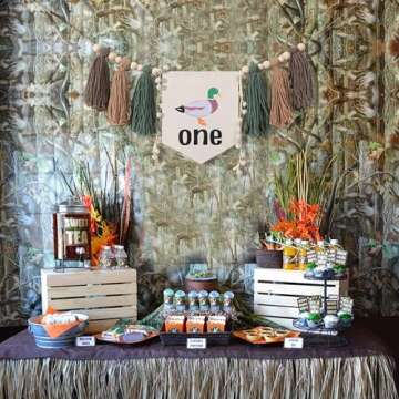 Lucky Duck Tassel High Chair Banner - Mallard Duck 1st Birthday Party Decorations, Duck Hunting 1st Birthday High Chair Tassel Banner, Duckling Baby Shower Party Decorations, A Lucky Duck Themed Birthday Banner