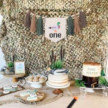 Lucky Duck Tassel High Chair Banner - Mallard Duck 1st Birthday Party Decorations, Duck Hunting 1st Birthday High Chair Tassel Banner, Duckling Baby Shower Party Decorations, A Lucky Duck Themed Birthday Banner