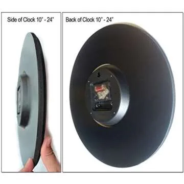 The Big Clock Store Handcrafted Black & Wood Wall Clock | Silent Non-Ticking Mechanism | Rustic Charm for Kitchen, Living Room, or Bedroom | Battery Operated | Made in USA | Large (15-Inch)