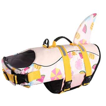 ASENKU Dog Life Jacket Pet Life Safety Vest for Swimming Boating, Dog Shark Life Jackets Dog Lifesav...