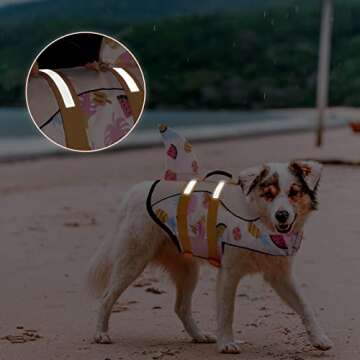ASENKU Dog Life Jacket Pet Life Safety Vest for Swimming Boating, Dog Shark Life Jackets Dog Lifesavers Swimsuits for Pool, Dog Water Floatation Vest for Small Medium Large Dogs (Summer Pink, S)