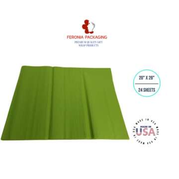 Oasis Green Tissue Paper Squares, Bulk 24 Sheets, Premium Gift Wrap and Art Supplies for Birthdays, ...