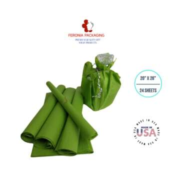Oasis Green Tissue Paper Squares, Bulk 24 Sheets, Premium Gift Wrap and Art Supplies for Birthdays, Holidays, or Presents by Feronia packaging, Large 20 Inch x 26 Inch