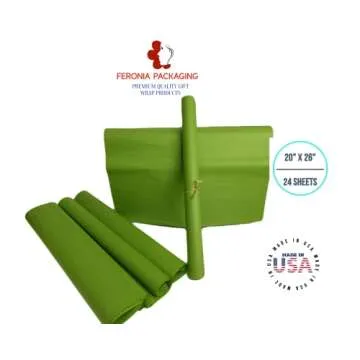 Oasis Green Tissue Paper Squares, Bulk 24 Sheets, Premium Gift Wrap and Art Supplies for Birthdays, Holidays, or Presents by Feronia packaging, Large 20 Inch x 26 Inch