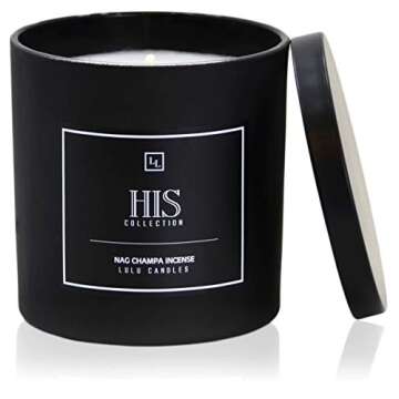 Lulu Candles | Nag Champa - Indian Incense - His Collection | Luxury Scented Soy Jar Candle | Hand P...