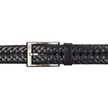 Dockers Men's Leather Braided Belt Adjustable Stylish