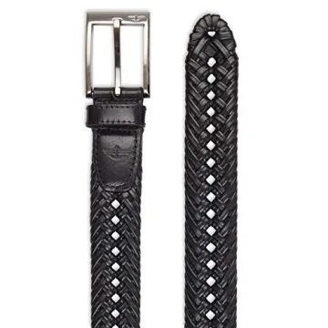 Dockers Men's Leather Braided Belt Adjustable Stylish