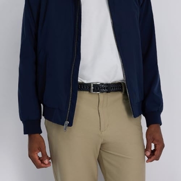 Dockers Men's Leather Braided Belt Adjustable Stylish