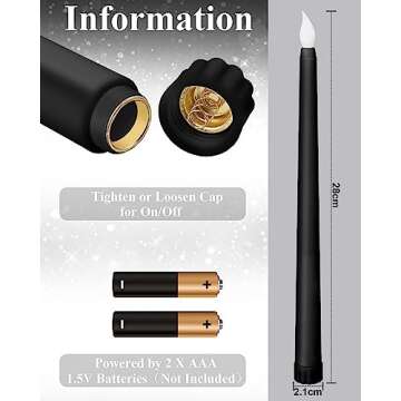 Funtery 48 Pcs Flameless LED Taper Candles 11 Inch Battery Operated Flickering Candles Bulk for Chri...