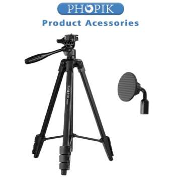 PHOPIK Magnetic Phone Tripod 55Inches, Video Tripod with 360 Panorama and 1/4” Mounting Screw for Mirrorless/Gopro/DSLR Camera, Phone Holder for Smartphone, Max Load 6.6 Lbs, Carry Bag Inclued