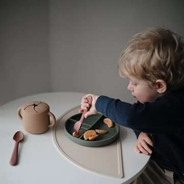 mushie Silicone Placemat for Kids | BPA-Free Non-Slip Design (Tradewinds)