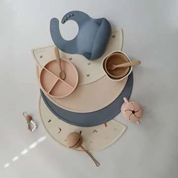 mushie Silicone Placemat for Kids | BPA-Free Non-Slip Design (Tradewinds)