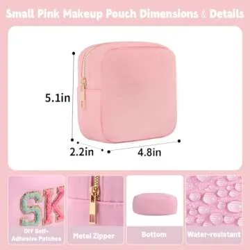 YogoRun Pink Small Makeup Bag - Perfect Travel Pouch