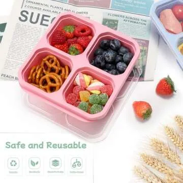 DIMBRAH 4 Pack Snack Containers for Easy Meal Prep