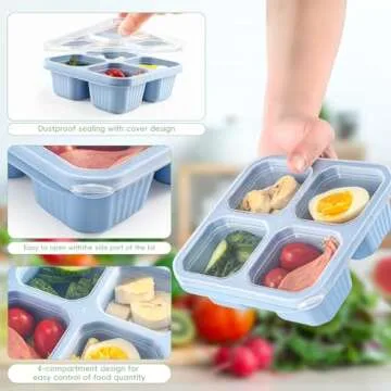DIMBRAH 4 Pack Snack Containers for Easy Meal Prep