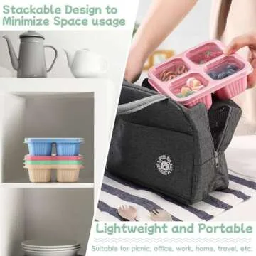 DIMBRAH 4 Pack Snack Containers for Easy Meal Prep