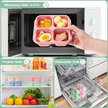 DIMBRAH 4 Pack Snack Containers for Easy Meal Prep