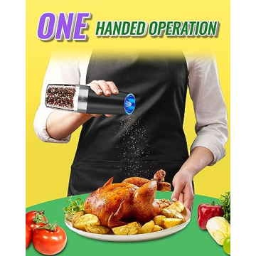 Gravity Electric Salt and Pepper Grinders with LED Light