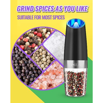 Gravity Electric Salt and Pepper Grinders with LED Light