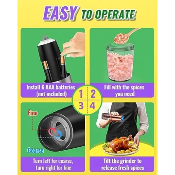 Gravity Electric Salt and Pepper Grinders with LED Light