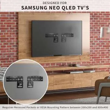 VIVO Micro-Gap Flat TV Wall Mount Designed for 43 to 85 inch 2021-2023 Samsung Neo QLED (Excluding QN95C Series), and More, Ultra Slim Profile, Mount-TVSG1