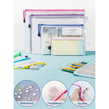 JARLINK 40pcs Waterproof Zipper Pouches for Organizing