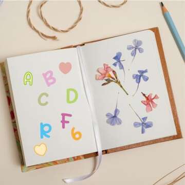 5400 Letter Stickers 60 Sheets Alphabet Stickers 0.5in Vinyl Self-Adhesive Number Alphabet Stickers, Mailbox Numbers Labels DIY Crafts Art Making, Decals for Sign,Notebook, Classroom Decor, Door